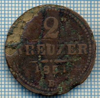 177 MONEDA VECHE - AUSTRIA - 2 KREUZER - anul 1851 B -starea care se vede foto