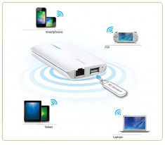 HOTSPOT Mobil Portabil 3G/4G/LTE compatibil orice retea( modem 3G 4G Huawei E392+TP-Link MR3040) foto