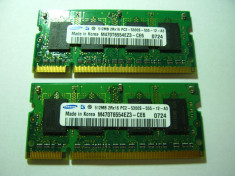 Kit memorie dual channel 1GB laptop: ram ddr2-667 512 mb Samsung x2 testate foto