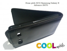 TOC / Husa piele ECO flip Samsung Galaxy S Advance i9070 neagra foto