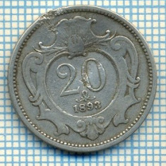 294 MONEDA VECHE - AUSTRIA - 20 HELLER - anul 1893 -starea care se vede