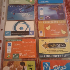Lot 20 cartele telefonice Grecia Xponokapta + folie de plastic + taxele postale = 30 roni