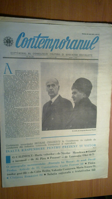 ziarul contemporanul 9 martie 1979 (vizita presedintelui frantei in romania )