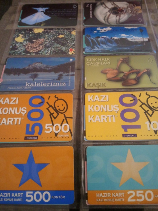 Lot 20 cartele telefonice Turcia 1 si 2 + folie de plastic + taxele postale = 30 roni