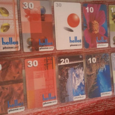 Lot 20 cartele telefonice Elvetia Hello + folie de plastic + taxele postale = 30 roni
