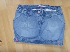 Fusta mini denim, blugi, marca Terranova, cu elastic jos, marimea M foto