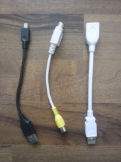 DIVERSE CABLURI / ADAPTOARE - CABLU USB MAMA + TATA, USB A + USB B, ADAPTOR RCA foto