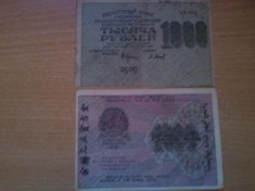 Rusia 1000 ruble 1919, circulata, 30 roni