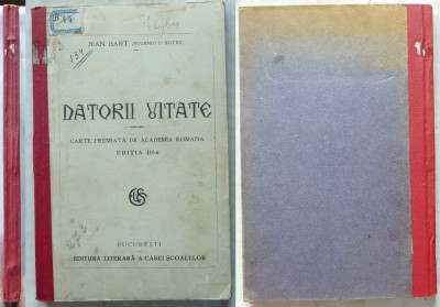 Jean Bart , Datorii uitate , interb. , cu tabel manuscris al clasei autorului foto