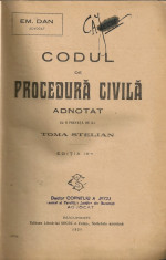 E. Dan - Codul de procedura civila adnotat - 1921 foto