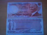 Turcia 20 lire 1970 UNC, 2 bucati, 10 roni bucata, Europa