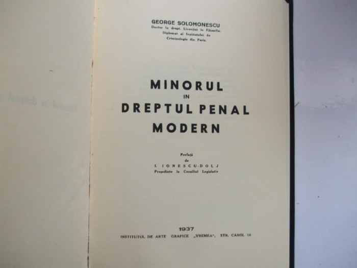 G. Solomonescu Minorul in dreptul penal modern 1937 012