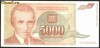 Iugoslavia 5000 dinari 1993, circulate, 2 bucati, 5 roni bucata, Europa