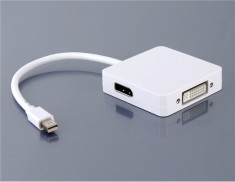 Cablu 3 in 1 Mini DisplayPort to HDMI / DVI / DISPLAYPORT Adapter Apple MacBook foto