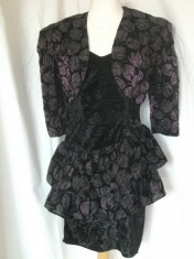 ROCHIE DE OCAZIE CU BOLERO NEGRU/MOV, CATIFEA SI TAFTA ,,NEW FAST-C&amp;amp;amp;A,38 foto