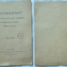 Bucurescii Noui , Societate Cooperativa de Credit , de Economie , 1898