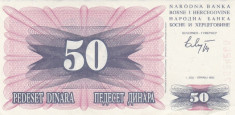 BOSNIA HERTEGOVINA 50 DINARI 1992 HE6752 aUNC foto