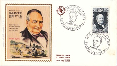 FDC Charles Auguste Sainte Beuve, Franta, 1969 foto