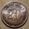 E.386 GERMANIA 20 PFENNIG 1875 G XF/AUNC ARGINT
