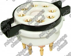 soclu tub electronic, 8 pini, ceramic, cositorire T2910 foto