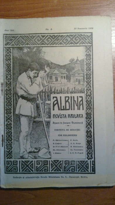 revista albina+supliment 22 noiembrie 1909 ( cuvanatrea regelui carol 1 )