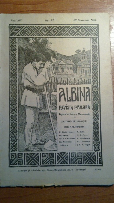 revista albina+suplimentul-28 februarie 1910-fotografie cu palatul mogosoaia