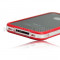 bumper rosu transparent iphone 4 4s + folie si butoane metalice