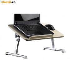 Masuta Suport laptop, masa notebook pliabila, lemn, metal si ventilator. Unghi reglabil inaltime reglabila. E-table foto