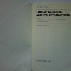 LINEAR ALGEBRA AND ITS APPLICATIONS (ALGEBRA LINEARA)