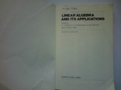 LINEAR ALGEBRA AND ITS APPLICATIONS (ALGEBRA LINEARA) foto