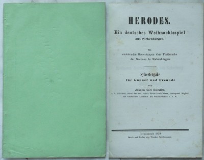 Carl Schuller, Irozii; Un joc german de Crăciun din Ardeal, Sibiu, 1859 foto