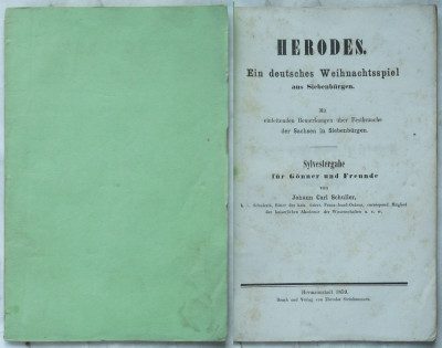 Carl Schuller , Irozii ; Un joc german de Crăciun din Ardeal , Sibiu , 1859 foto