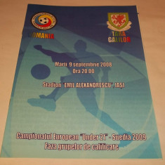 program meci fotbal Romania - Tara Galilor under 21 (Iasi 2008)