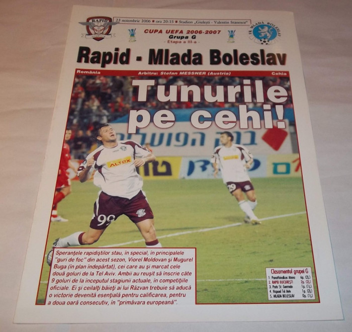 program Rapid Bucuresti - Mlada Boleslav (2006)