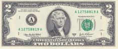 Bancnota Statele Unite ale Americii 2 Dolari 2003A (&amp;quot;A&amp;quot; = Boston) - P516b UNC foto