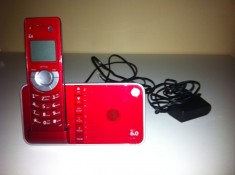Telefon fix fara fir, Ultra Slim, ecran LCD, rosu, SUPER OFERTA! foto