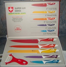 Set 5 cutite elvetiene+curatator de legume Super Lux Switzerland NOU foto