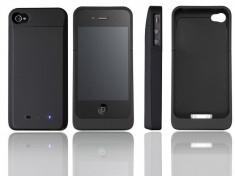 Baterie externa 1900mAh Rechargeable External Battery Case with USB Cable for iPhone 4 / 4S BLACK foto