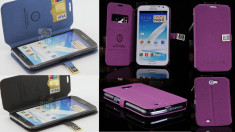 Husa Luxury Samsung Galaxy Note 2 II N7100 N7105 stand + folie protectie foto