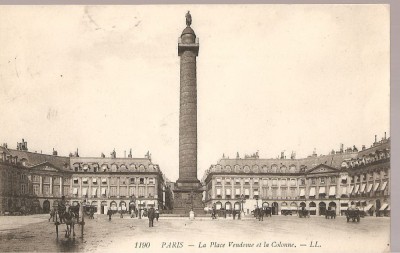 CPI (B2507) PARIS. LA PLACE VENDOME ET LA COLONNE, CIRCULATA 28.9. 1909 foto