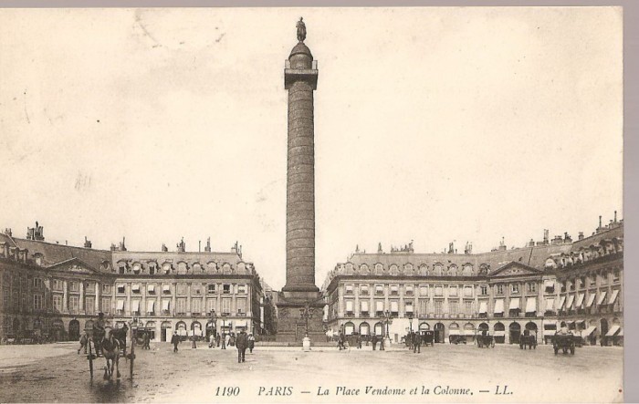CPI (B2507) PARIS. LA PLACE VENDOME ET LA COLONNE, CIRCULATA 28.9. 1909