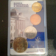 Lot 4 monede BNR 2005, sigilate, necirculate, 100 roni