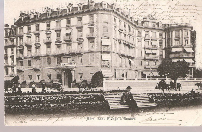 CPI (B2494) GENEVE, HOTEL BEAU RIVAGE A GENEVE, CIRCULATA 30.12. 1905, STAMPILE, TIMBRU