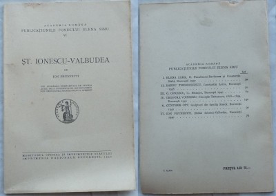 Publicatiunile Fondului Elena Simu , Ion Frunzetti , St. Ionescu Valbudea , 1940 foto