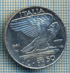 487 MONEDA - ITALIA - 50 CENTESIMI -anul 1941 - magnetica -eroare de batere la cifra unu a miilor, uzura matrita-starea care se vede foto