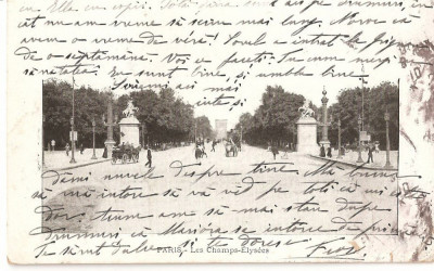 CPI (B2482) FRANTA, PARIS. LES CHAMPS-ELYSEES, CIRCULATA 16.OCT. 1906, STAMPILE foto