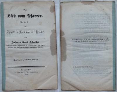 Johann Karl Schuller , Melodia unui pastor , parodie , Sibiu , 1841 foto