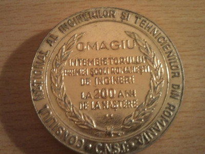 Medalie Consiliul National al Inginerilor si Tehnicienilor din Romania - CNST 25,31 grame foto