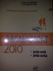 Limba si literatura romana - Proba orala si proba scrisa - Bacalaureat 2010 - L. Paicu foto