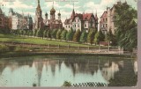 CPI (B2521) GERMANIA. KARLSBAD, WESTEND UND RUSSISCHE KIRCHE, CIRCULATA 18 IUN 1910, STAMPILE, TIMBRU